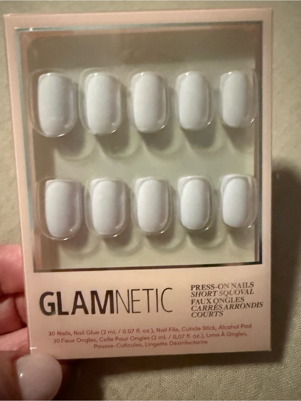 GLAMNETIC lilac gray Press-On Short Squoval Nails